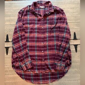 Plaid Button-Up Shirt for Women